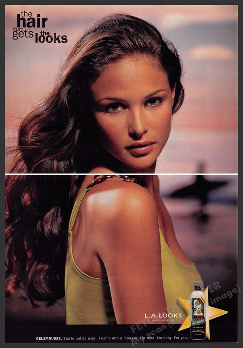 L.A. Looks 1990s Print Advertisement (2 pages) 1997 Curly Hair Brunette L.A. Looks