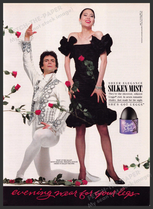 L'eggs Silken Mist 1980s Magazine Print Advertisement 1989 Legs Ballet McKenzie L'eggs