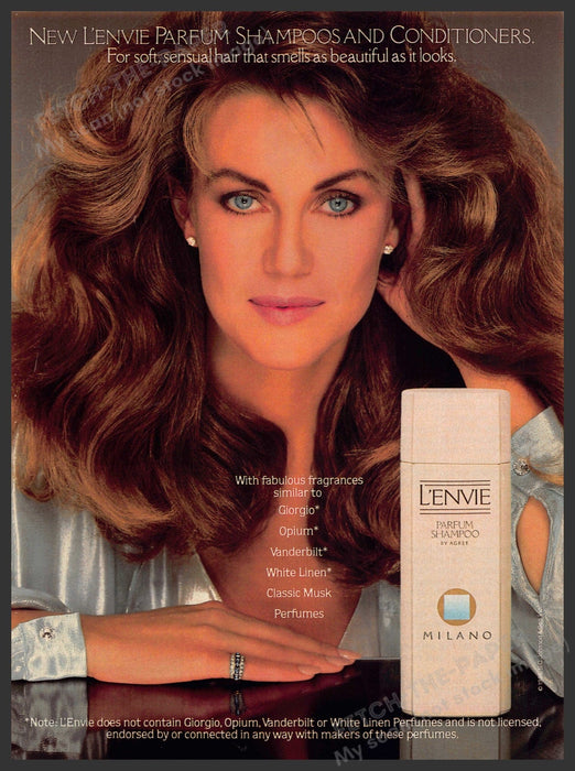 L'envie by Agree Milano 1980s Magazine Print Advertisement Ad 1986 BIG Hair Fetch-the-Paper