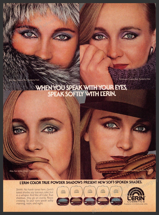 L'erin 1980s Magazine Print Advertisement 1981 "Speak with your eyes" Fetch-the-Paper
