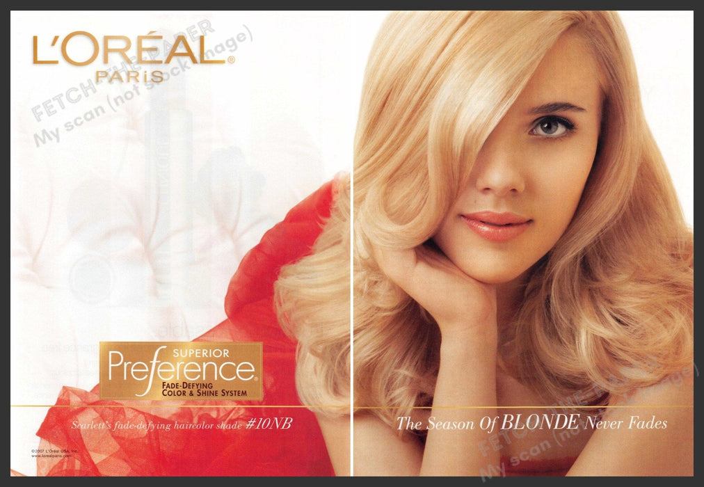 L'Oreal Scarlett Johansson 2000s Print Advertisement (2pg) 2007 Young Blonde L'Oreal