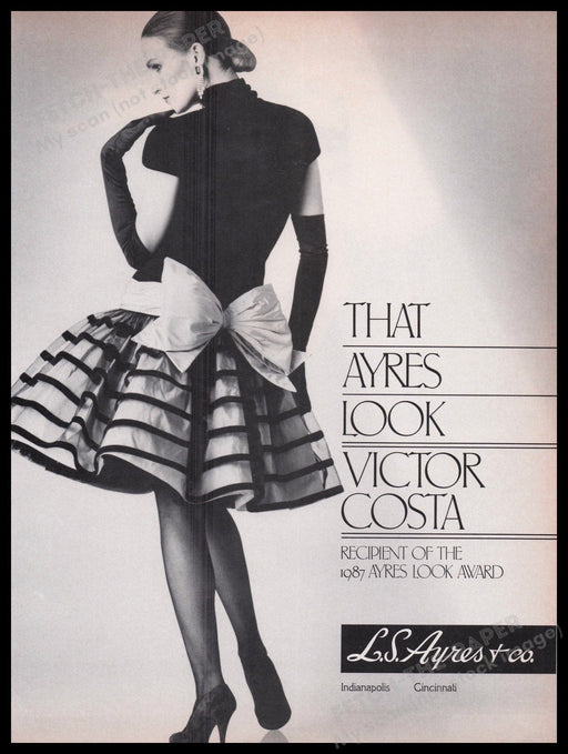 L.S. Ayres & Co. Clothing 1980s Print Advertisement Ad 1987 Legs High Fashion Fetch the Paper!
