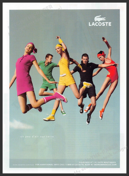 Lacoste 2000s Print Advertisement Ad 2008 Clothing Jumping Models Lacoste