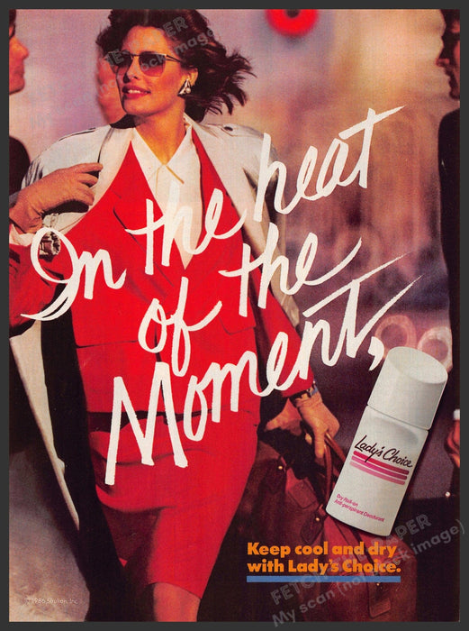 Lady's Choice 1980s Magazine Print Advertisement 1986 "In the heat of the moment Lady's Choice