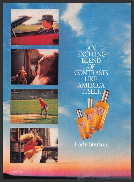 Lady Stetson 1980s Print Advertisement 1987 Blend Contrasts (Not the product) Lady Stetson