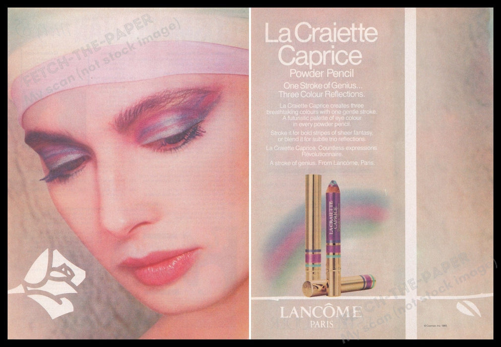 Lancome 1980s Print Advertisement Ad (2 pages) 1985 Fetch the Paper!