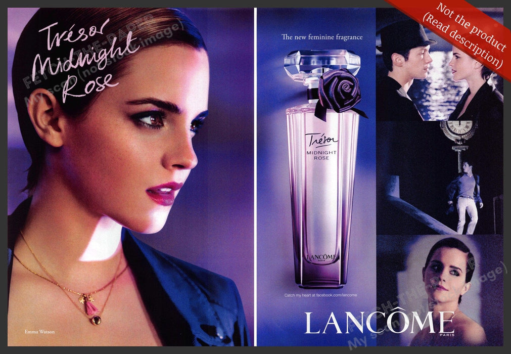 Lancome 2010s Print Advertisement (2 page) 2011 Tresor Midnight Rose Emma Watson Lancome
