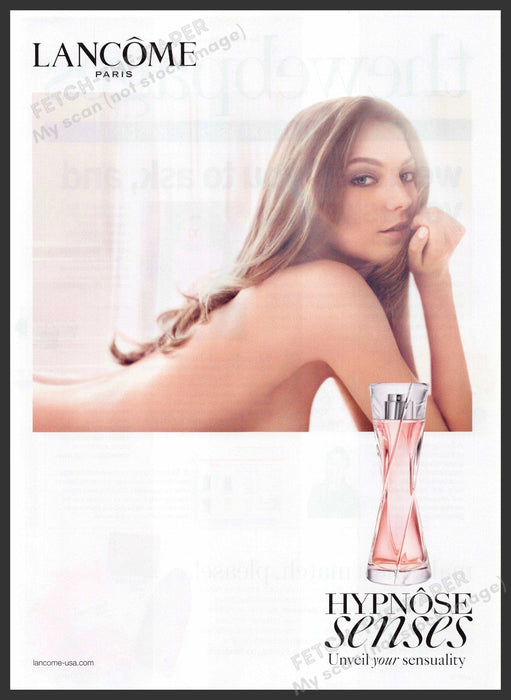 Lancome Paris 2000s Print Advertisement 2009 Hypnose Senses Bare Back Fetch-the-Paper