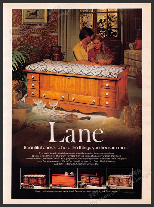 Lane Cedar Chests 1980s Print Advertisement 1981 Couple Lane