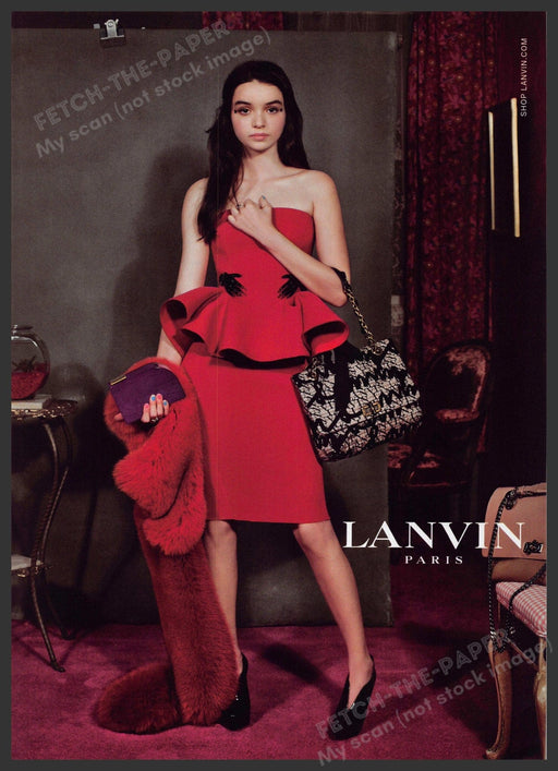 Lanvin Paris 2010s Print Advertisement 2012 Legs Red Dress Fetch-the-Paper