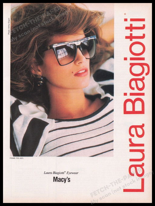 Laura Biagiotto Eyewear Cidy Crawford 1980s Print Advertisement Ad 1988 Fetch the Paper!