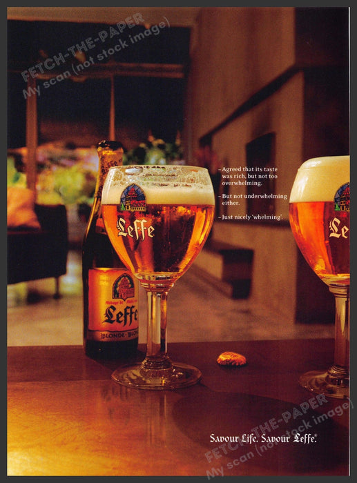 Leffe 2000s Magazine Print Advertisement 2005 "Savor Life. Savor Leffe" Leffe