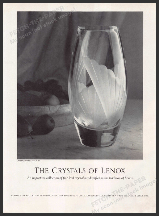 Lenox 1980s Magazine Print Advertisement 1989 Fanlight (Not the product) Lenox