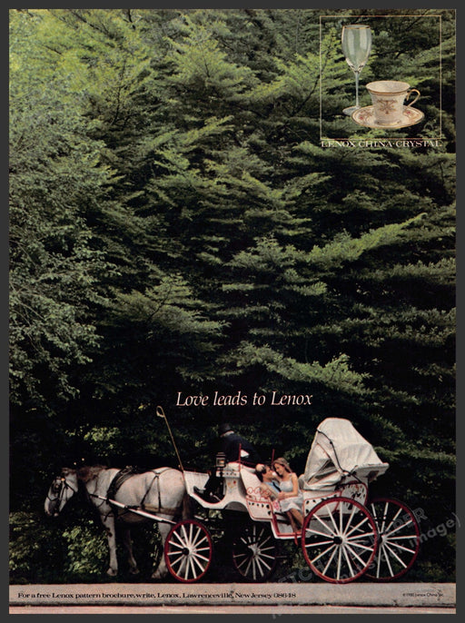 Lenox China Crystal 1980s Print Advertisement 1981 Horse Drawn Carriage Lenox