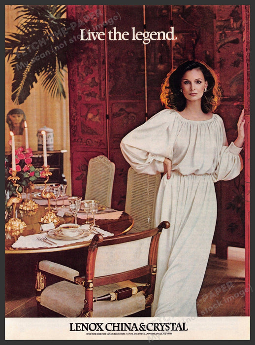 Lenox China & Crystal 1980s Print Advertisement 1981 "Live the legend" Fetch-the-Paper