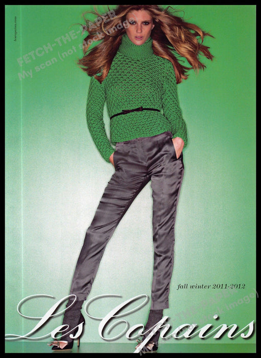 Les Copains 2010s Magazine Print Ad 2011 Long Legs Green Fashion Model Les Copains