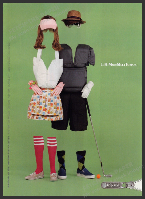 LeSportsac Men's Collection 2000s Print Advertisement 2008 Put Put Golf Fetch-the-Paper
