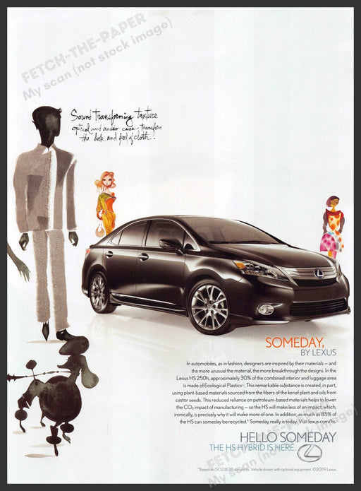 Lexus HS Hybrid 2000s Print Advertisement Ad 2009 "Hello someday" Lexus
