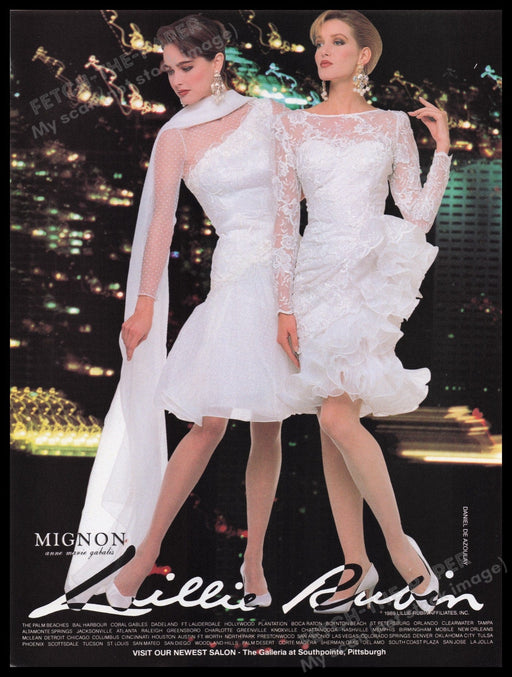 Lillie Rubin Clothing 1980s Print Advertisement Ad 1989 Legs Cityscape Fetch the Paper!