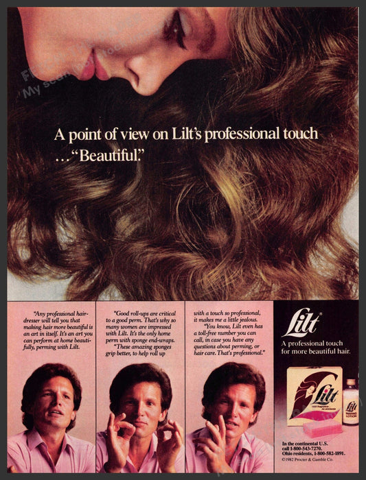 Lilt 1980s Magazine Print Advertisement 1983 Hair Point of View Professional Lilt Hair