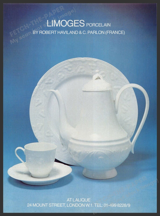 Limoges Porcelain Robert Haviland & C. Parlon 1980s Print Advertisement Ad 1982 Fetch the Paper!