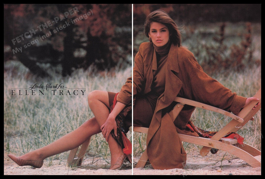 Linda Allard Ellen Tracy Crawford 1980s Print Advertisement (2 pages) 1987 Legs Fetch the Paper!