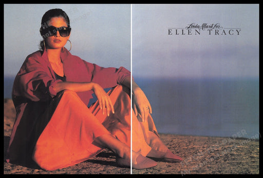 Linda Allard for Ellen Tracy 1980s Print Advertisement (2 pgs) 1989 Crawford Fetch the Paper!