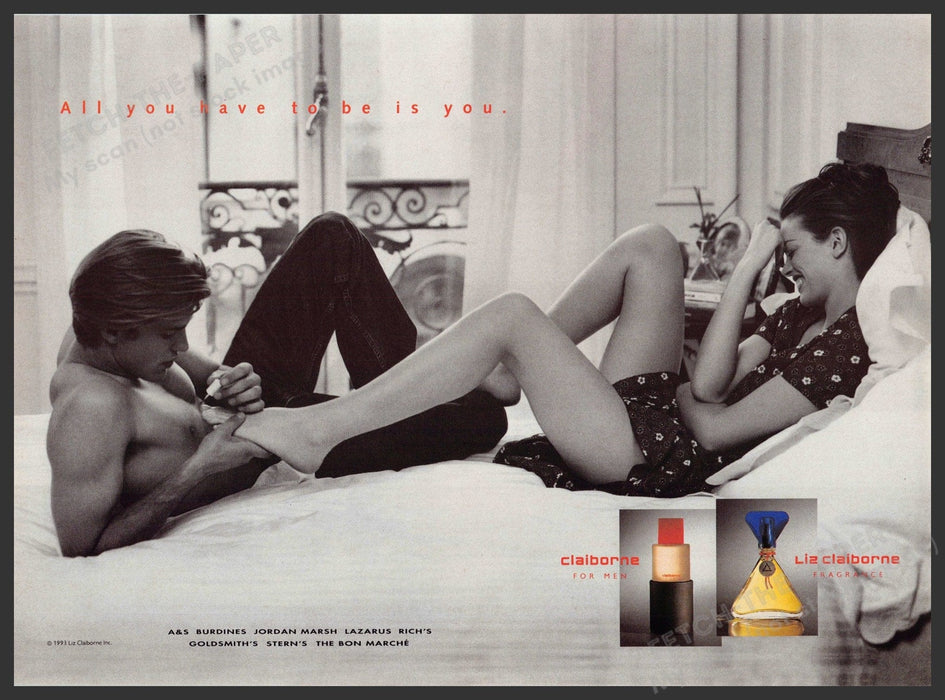 Liz Claiborne 1990s Print Advertisement Ad 1994 Couple Painting Toenails Liz Claiborne