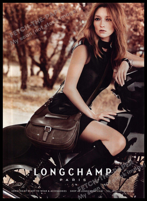 Longchamp Paris 2010s Magazine Print Ad 2011 Handbag Legs Motorcycle Longchamp Paris