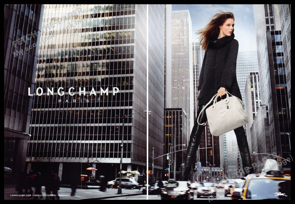 Longchamp Paris 2010s Print Advertisement (2 pages) 2013 Legs Girl Tall City Longchamp