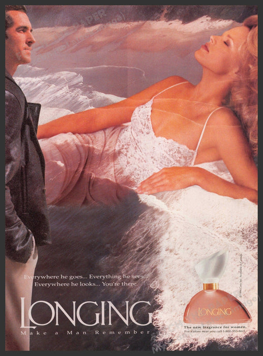Longing 1990s Print Advertisement Ad 1994 Perfume "Make a man remember" Longing