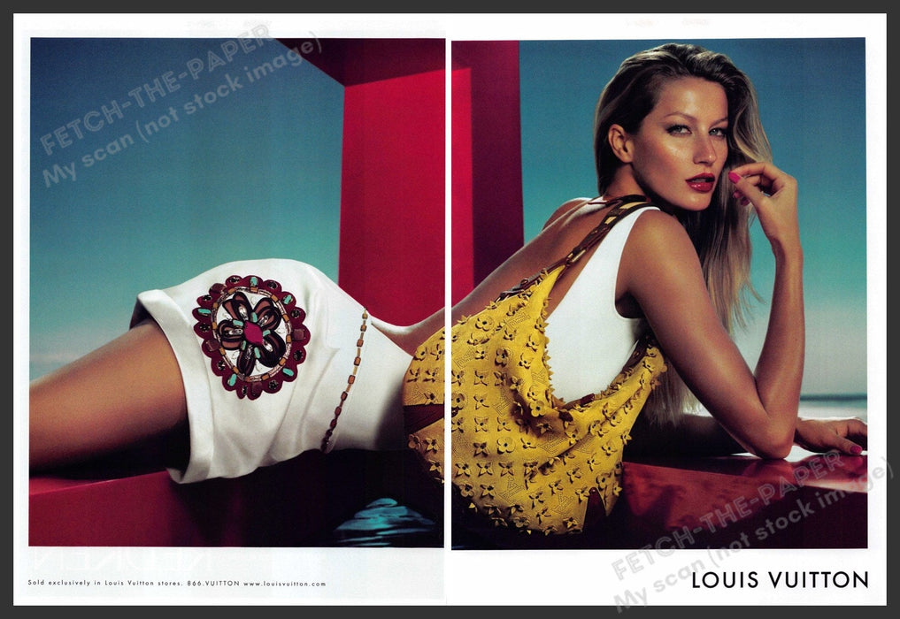 Louis Vuitton 2000s Magazine Print Advertisement (2 pgs) 2006 Gisele Bundchen Louis Vuitton