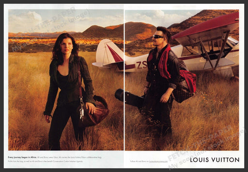 Louis Vuitton Bono and Wife Ali Africa 2010s Print Advertisement (2 pgs) 2010 Louis Vuitton