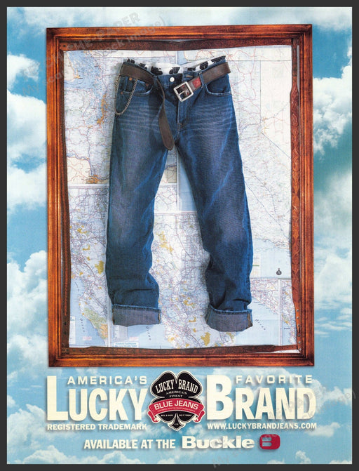Lucky Brand Jeans 2000s Print Advertisement 2003 Map Fetch-the-Paper