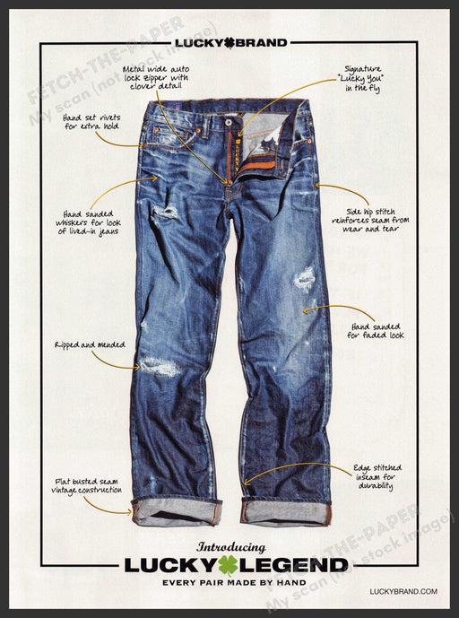 Lucky Brand Legend 2000s Print Advertisement Ad 2009 Jeans Lucky Brand