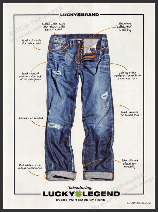 Lucky Brand Legend 2000s Print Advertisement Ad 2009 Jeans Lucky Brand