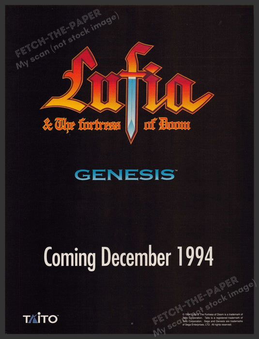 Lufia & the Fortress of Doom Video Game 1990s Print Advertisement Ad 1994 Fetch the Paper!