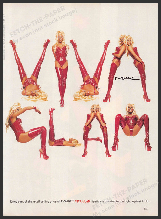 MAC Viva Glam RuPaul 1990s Print Advertisement Ad 1995 Cosmetics Viva Glam