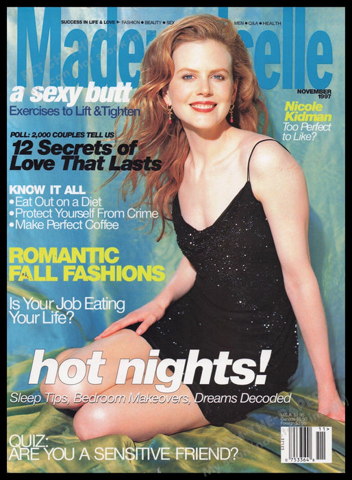 Mademoiselle Nicole Kidman 1990s Magazine Cover 1997 COVER ONLY Fetch the Paper!