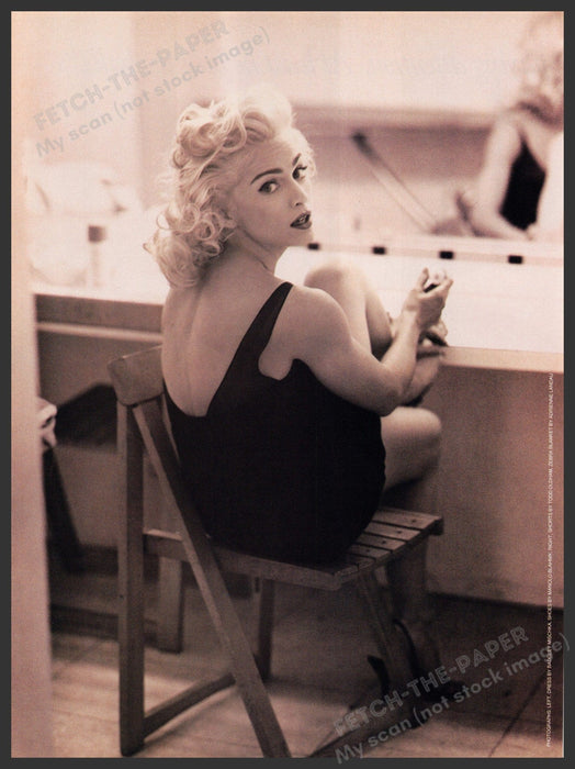 Madonna Magazine Article Photo 1990s Clipped 1991 Dressing Room Fetch the Paper!