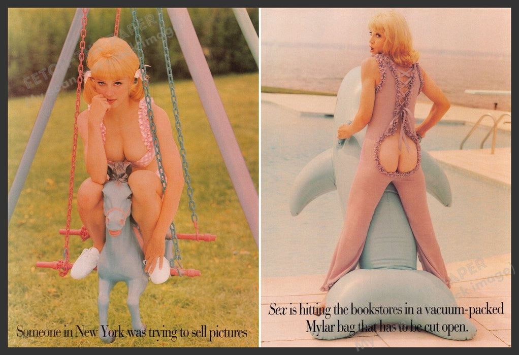 Madonna Swingset & Backside 1990s Magazine Photo Front & Back 1992 Fetch the Paper!
