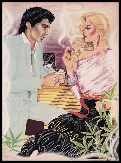 Magazine Illustration Couple Pot 1980s Plants 1980 Fetch the Paper!