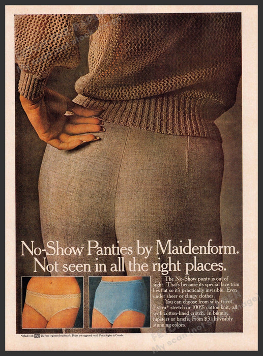 Maidenform 1980s Magazine Print Advertisement Ad 1981 No Seam No-show Panties Maidenform