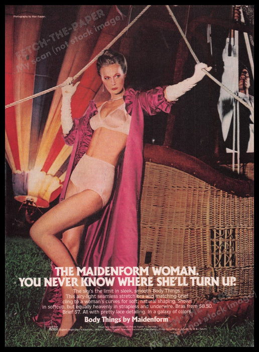 Maidenform 1980s Print Advertisement Ad 1981 Fetch the Paper!