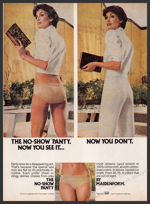 Maidenform Woman 1980s Print Advertisement 1981 No-Show Panty See it Now Don't Maidenform