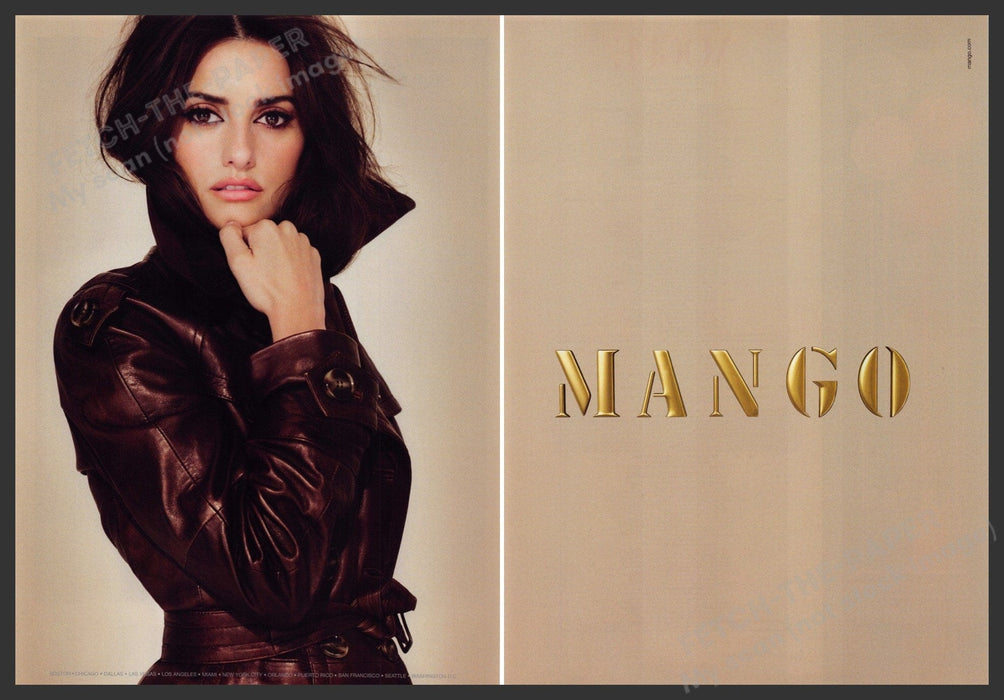 Mango Clothing 2000s Print Advertisement Ad (2 pages) 2008 Penelope Cruz Fetch the Paper!