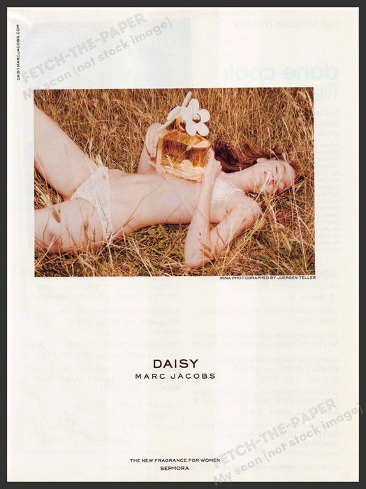 Marc Jacobs Daisy 2000s Print Ad 2007 Irinia Bra & Panties in a Field Fetch-the-Paper