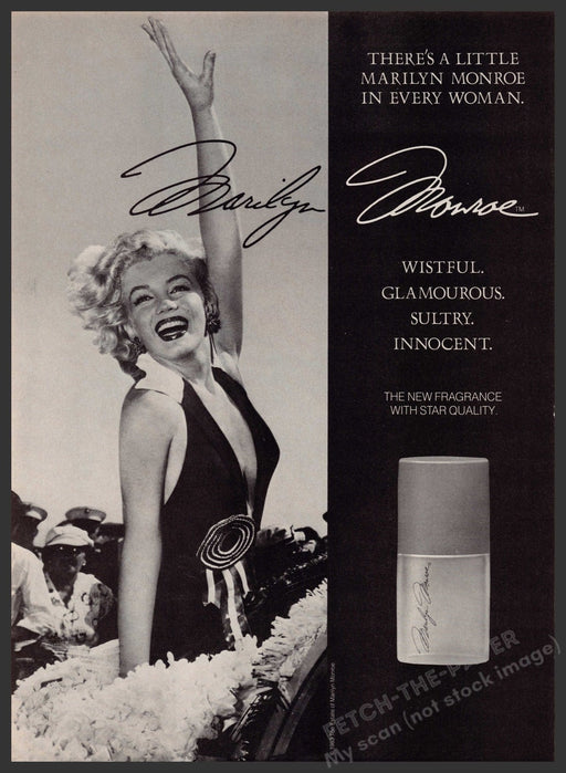 Marilyn Monroe Fragrance Promo 1980s Print Advertisement Ad 1983 Fetch the Paper!