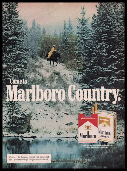 Marlboro 1980s Print Advertisement Ad 1981 Fetch the Paper!