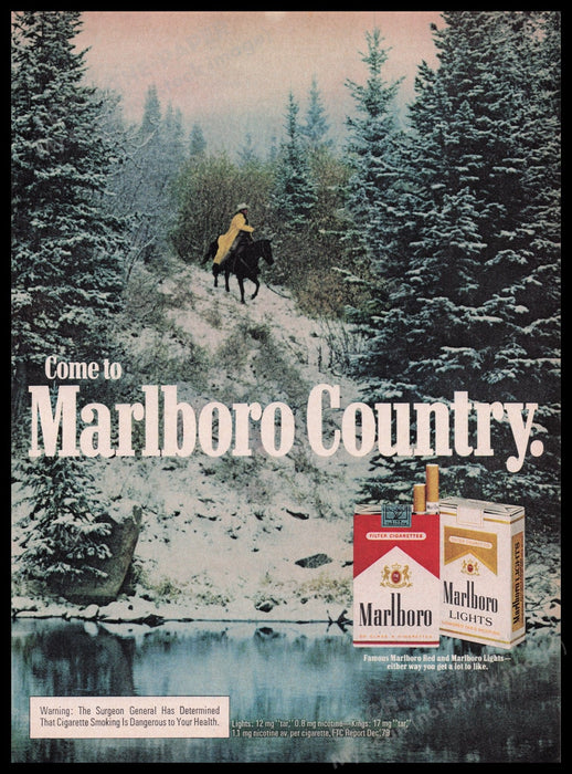 Marlboro 1980s Print Advertisement Ad 1981 Fetch the Paper!